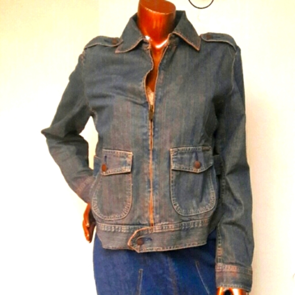 Calvin Klein Vintage Tint Denim Blue Jean Jacket